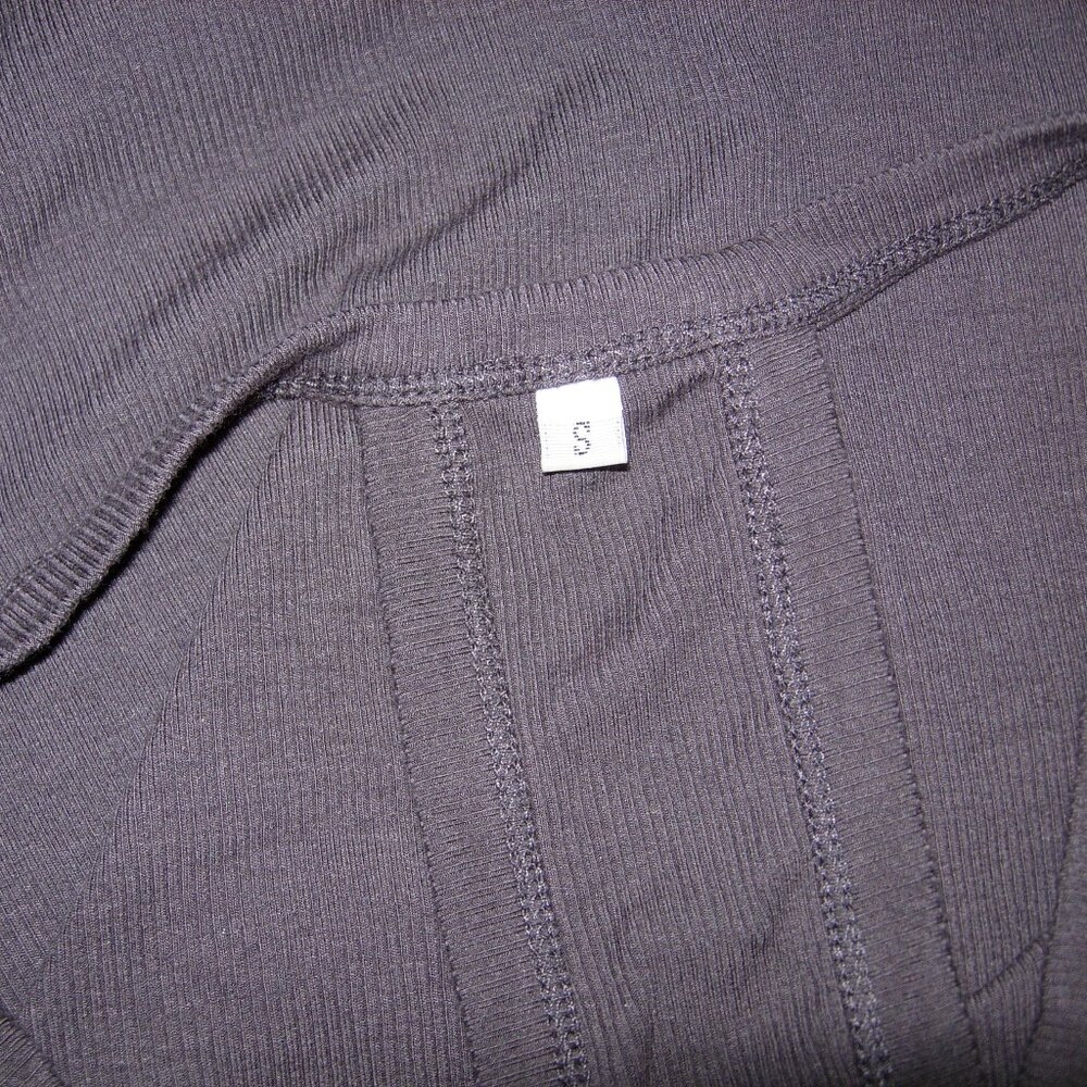 Gray Ribbed Racer Back Tank Top S - Picture 4 of 4